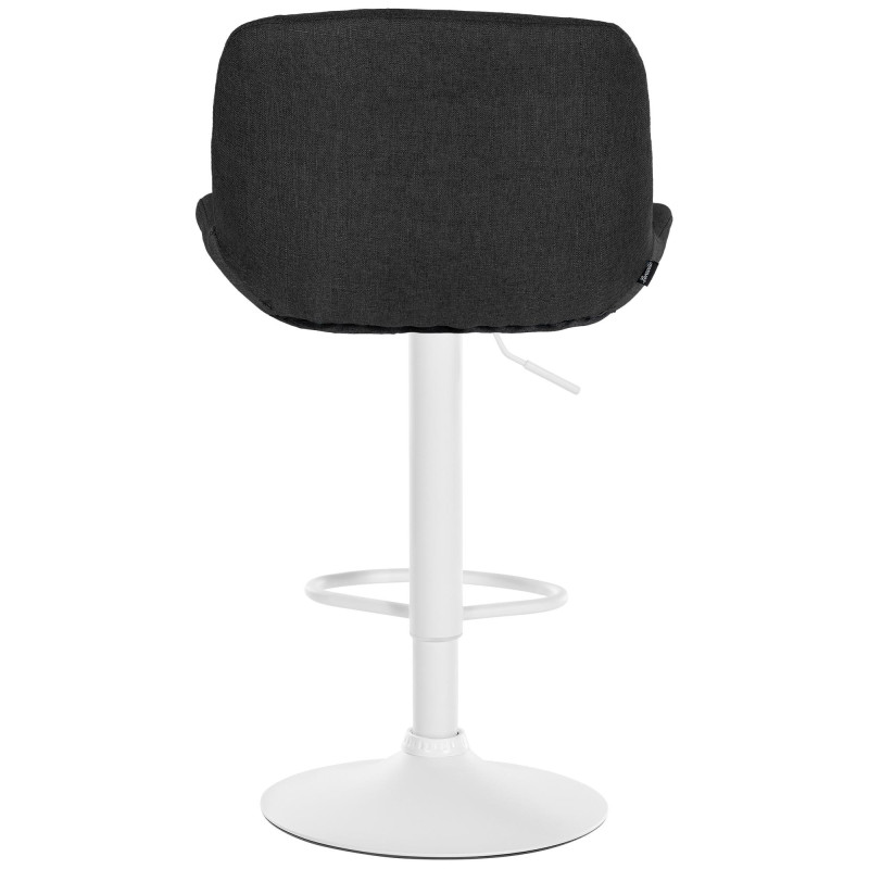 Tabouret de bar moderne Tissu Noir Métal Blanc Mat Yielo - 4