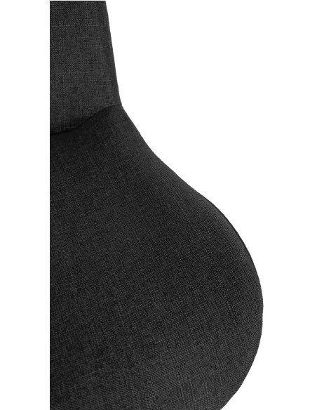 Tabouret de bar moderne Velours Noir Métal Blanc Mat Yielo - 3