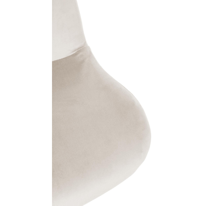 Tabouret de bar moderne Velours Blanc crème Métal Blanc Mat Yielo - 3