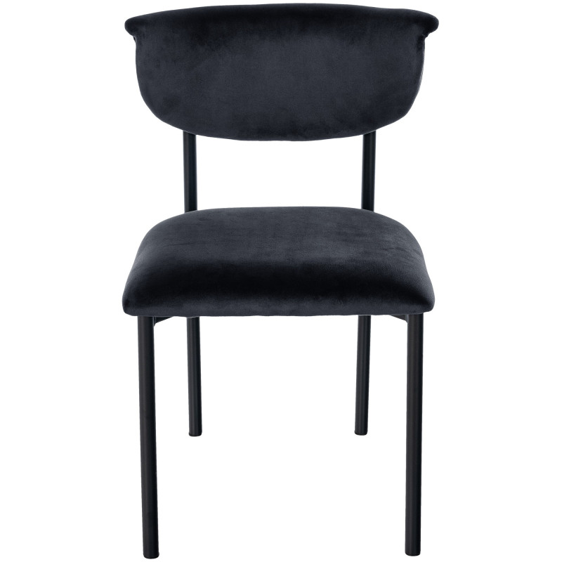 Chaise moderne chic Velours Noir Métal Noir Mareo - 2