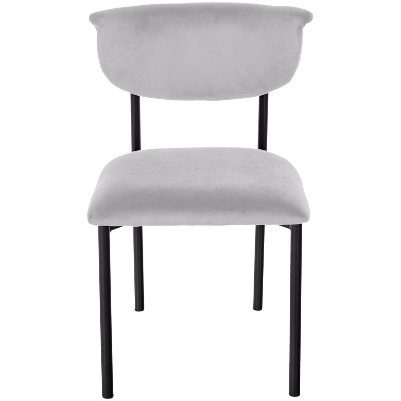 Chaise moderne chic Velours Gris Métal Noir Mareo - 2
