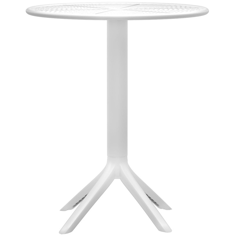 Table de jardin bistrot Ronde 2 personnes Polypropylène Gris anthracite Ovian - 1