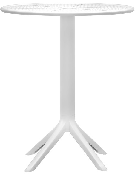 Table de jardin bistrot Ronde 2 personnes Polypropylène Gris anthracite Ovian - 1