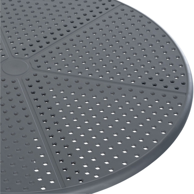 Table de jardin bistrot Ronde 2 personnes Polypropylène Gris anthracite Ovian - 2