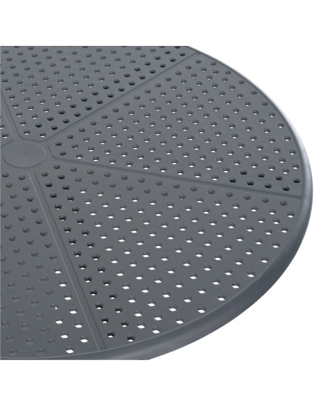 Table de jardin bistrot Ronde 2 personnes Polypropylène Gris anthracite Ovian - 2