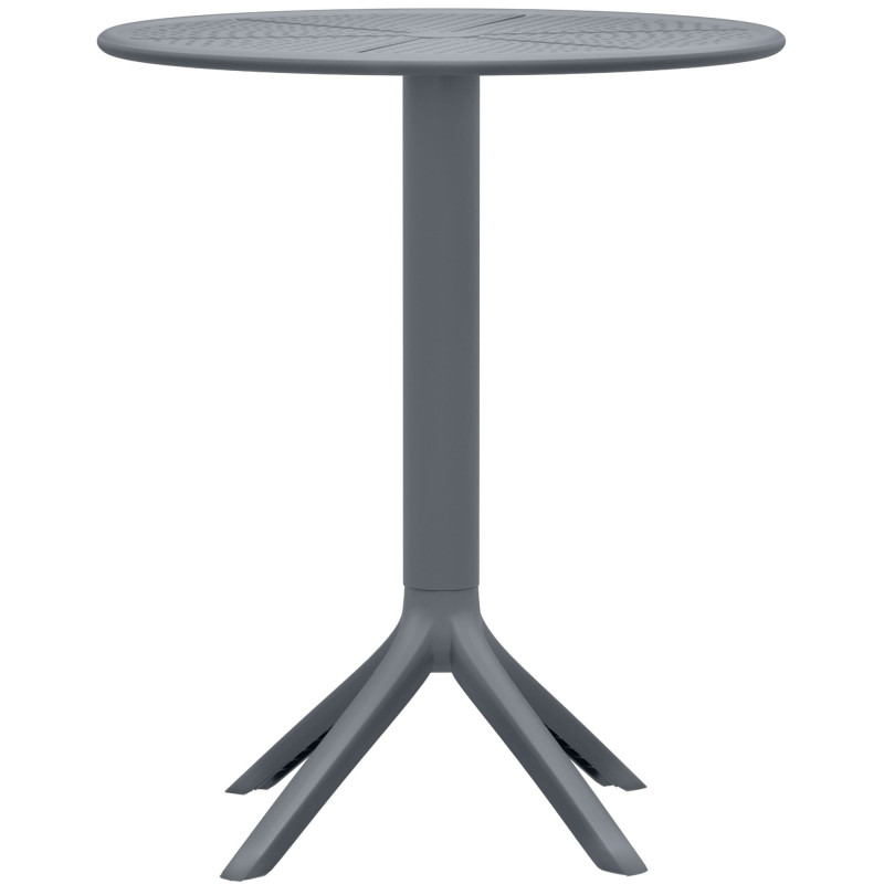 Table de jardin bistrot Ronde 2 personnes Polypropylène Gris anthracite Ovian - 1
