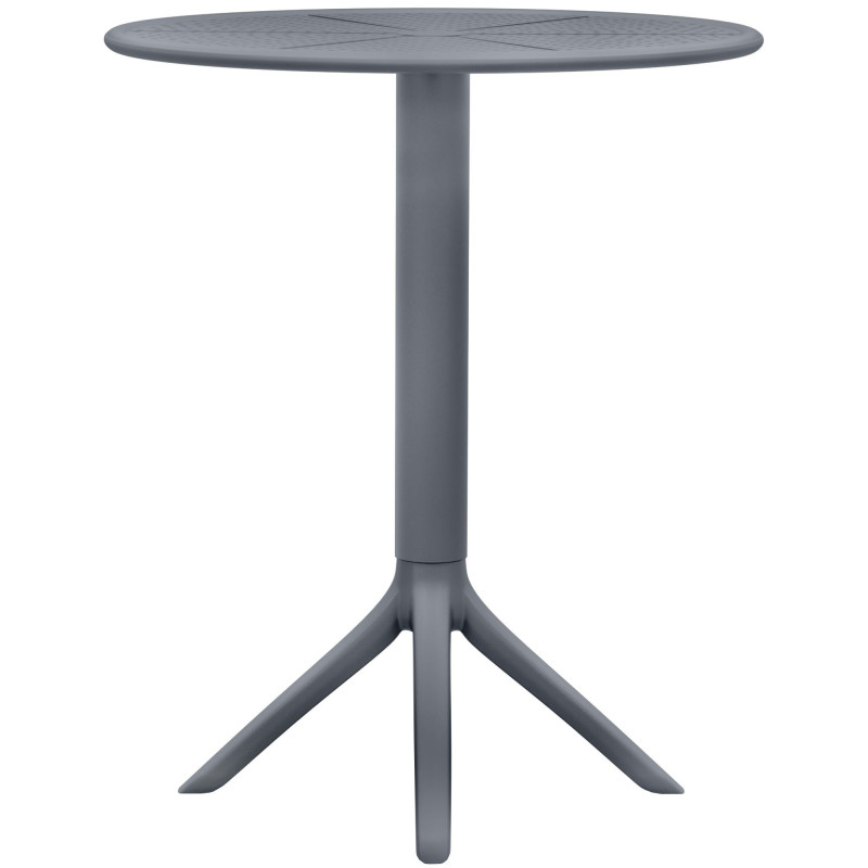Table de jardin bistrot Ronde 2 personnes Polypropylène Gris anthracite Ovian - 4