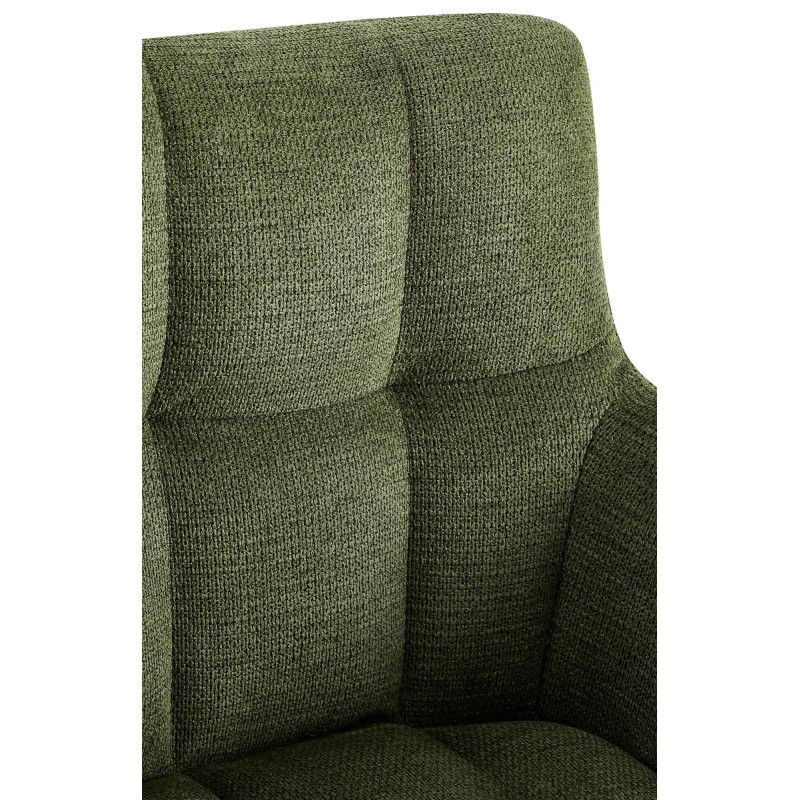 Fauteuil de table pivotant Tissu Vert Matelassé Métal Noir Mat Milon - 5