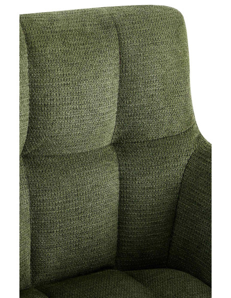 Fauteuil de table pivotant Tissu Vert Matelassé Métal Noir Mat Milon - 5