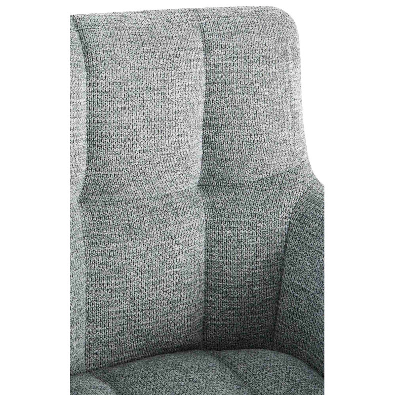 Fauteuil de table pivotant Tissu Gris clair Matelassé Métal Noir Mat Milon 