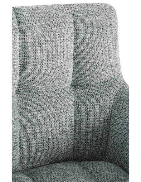 Fauteuil de table pivotant Tissu Gris clair Matelassé Métal Noir Mat Milon 
