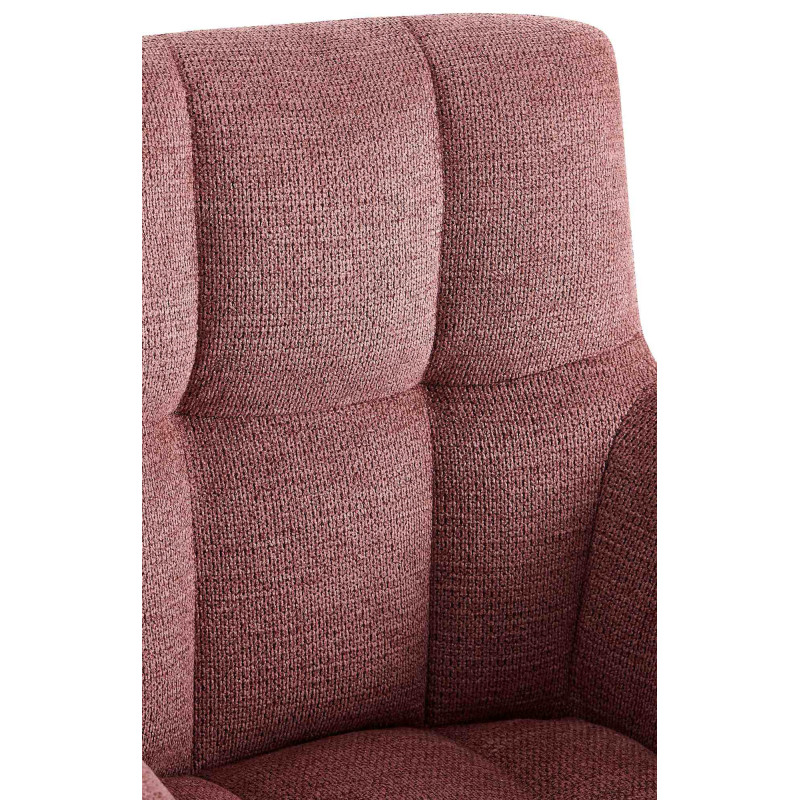 Fauteuil de table pivotant Tissu Vieux rose Matelassé Métal Noir Mat Milon - 5