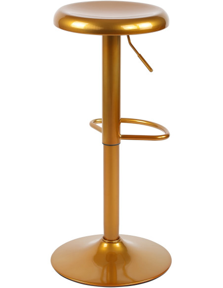 Tabouret de bar industriel chic Métal Doré Hayro - 4