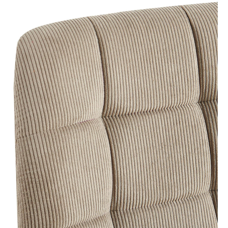 Chaise rétro chic Velours côtelé Taupe Métal Noir Mat Karvi 