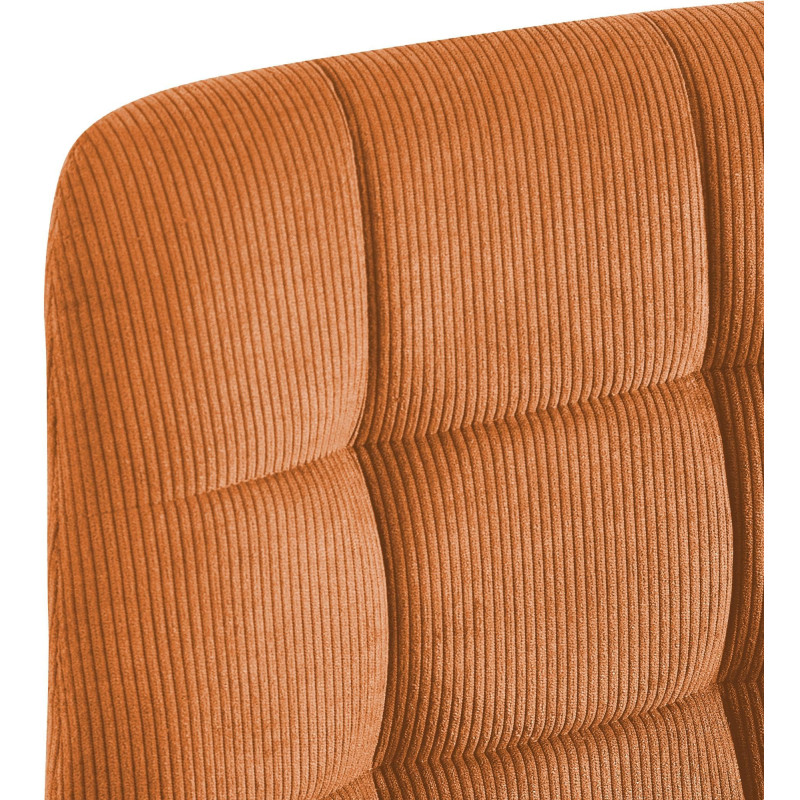 Chaise rétro chic Velours côtelé Orange Métal Noir Mat Karvi - 3