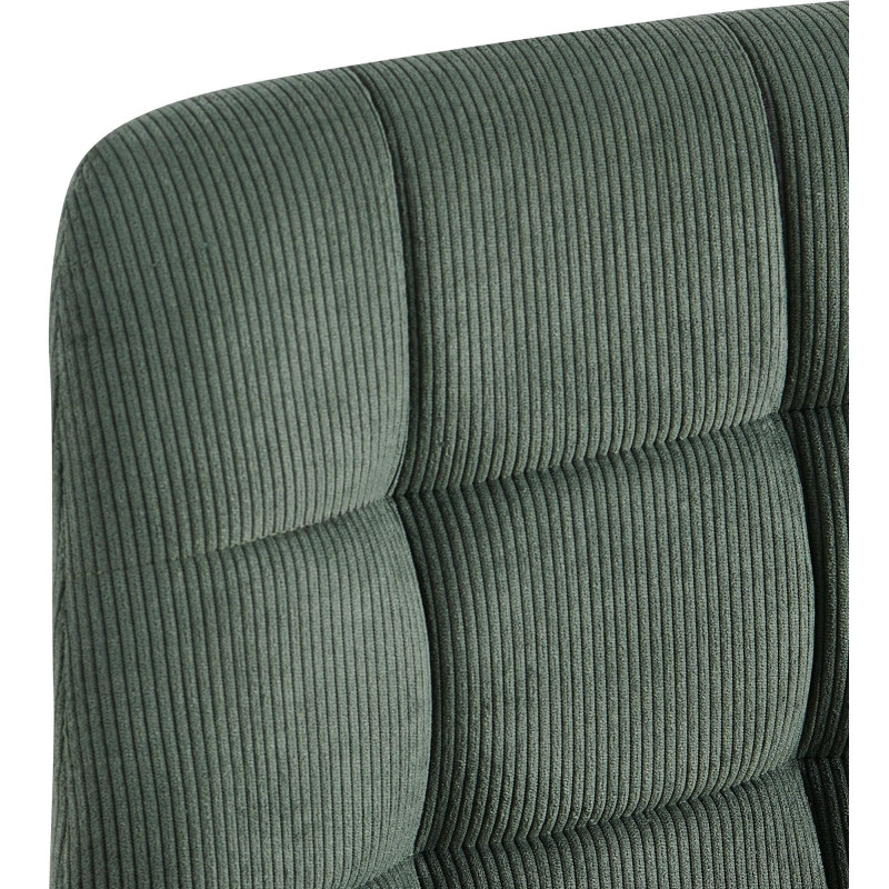 Chaise rétro chic Velours côtelé Vert Métal Noir Mat Karvi 