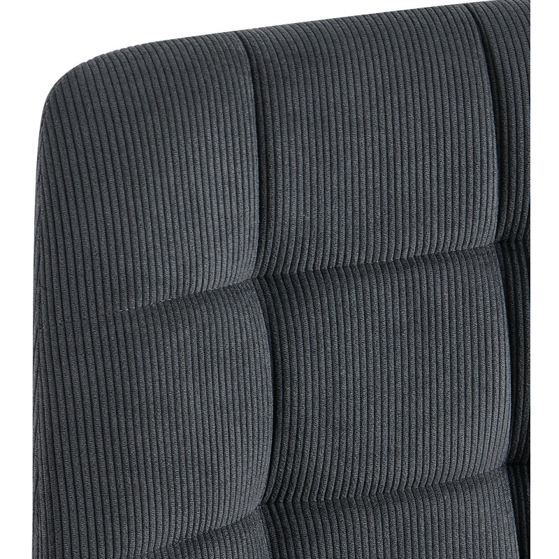 Chaise rétro chic Velours côtelé Noir Métal Noir Mat Karvi - 4