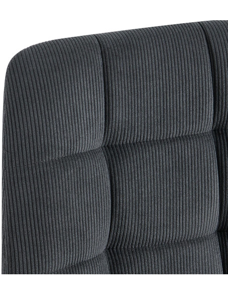 Chaise rétro chic Velours côtelé Noir Métal Noir Mat Karvi - 4