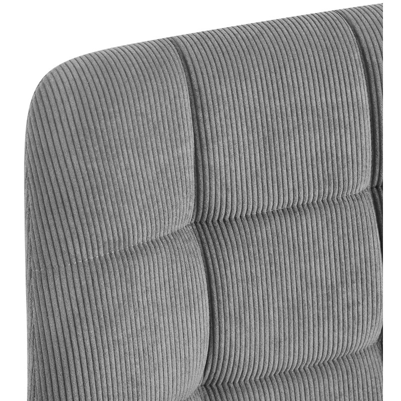 Chaise moderne chic Velours côtelé Gris Métal Noir Nayra - 4