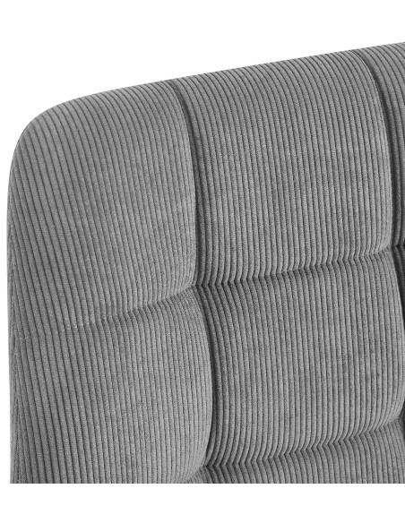 Chaise moderne chic Velours côtelé Gris Métal Noir Nayra - 4