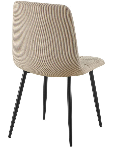 Chaise moderne chic Velours côtelé Taupe Métal Noir Nayra 