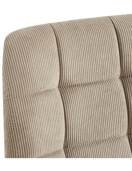 Chaise moderne chic Velours côtelé Taupe Métal Noir Nayra 