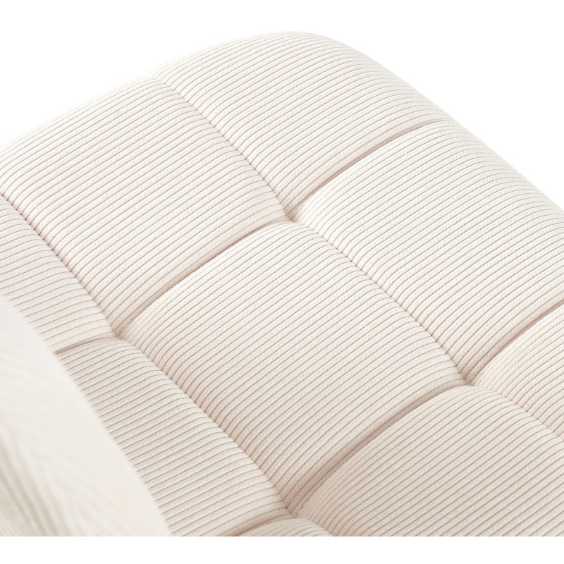 Chaise moderne chic Velours côtelé Blanc crème Métal Noir Nayra 