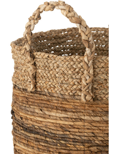 Panier déco Mamy en Feuille de bananier Naturel et Herbe (Lot de 3) - 4