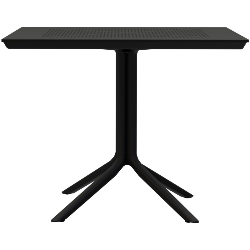 Table de jardin bistrot moderne Carrée 2 personnes Polypropylène Métal Blanc Thermolaqué Reylo 