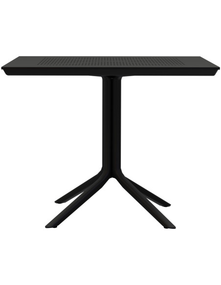 Table de jardin bistrot moderne Carrée 2 personnes Polypropylène Métal Blanc Thermolaqué Reylo 