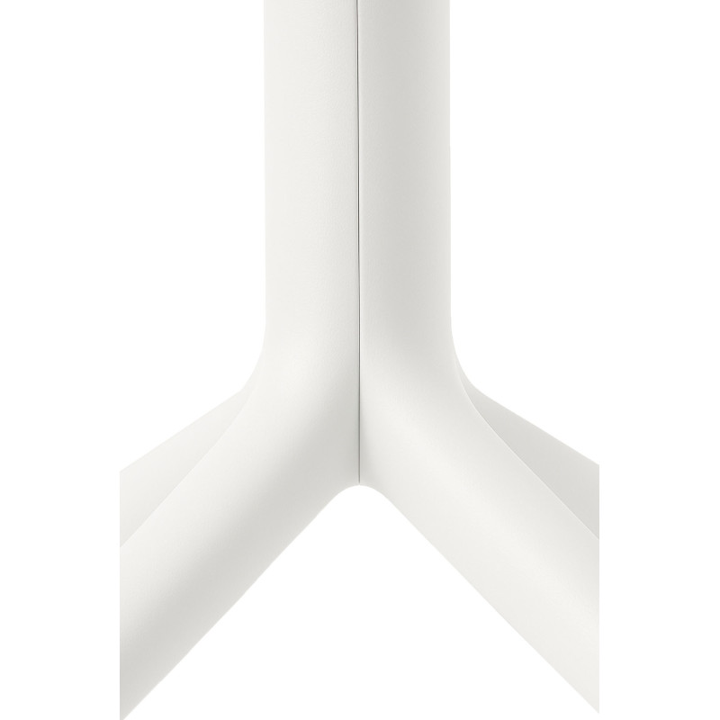 Table de jardin bistrot moderne Carrée 2 personnes Polypropylène Métal Blanc Thermolaqué Reylo - 4