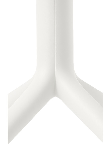 Table de jardin bistrot moderne Carrée 2 personnes Polypropylène Métal Blanc Thermolaqué Reylo - 4