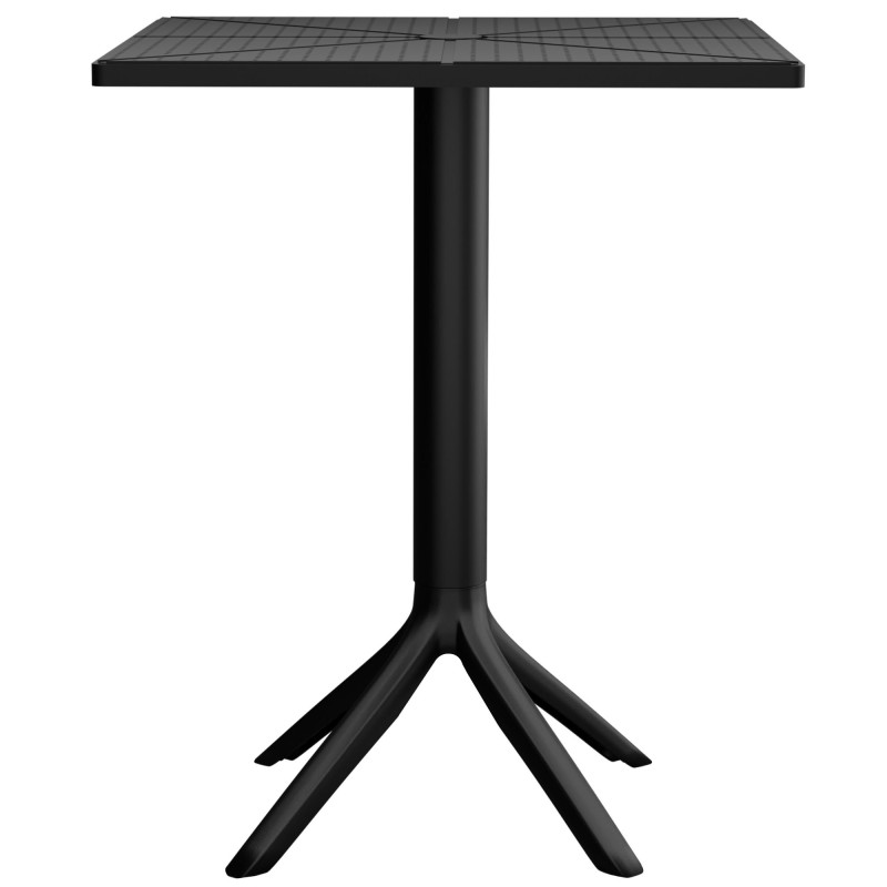 Table de jardin bistrot moderne Carrée 2 personnes Polypropylène Métal Noir Thermolaqué Lainy - 2