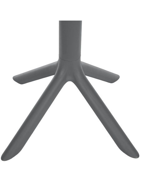 Table de jardin bistrot moderne Carrée 2 personnes Polypropylène Métal Gris foncé Thermolaqué Lainy - 4