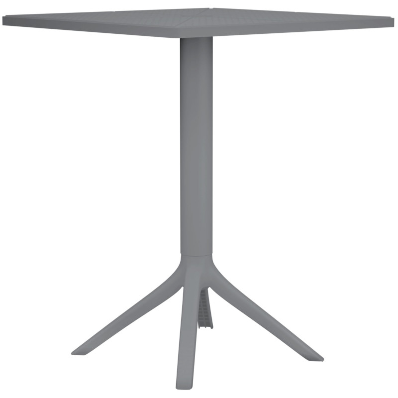 Table de jardin bistrot moderne Carrée 2 personnes Polypropylène Métal Gris foncé Thermolaqué Lainy - 1