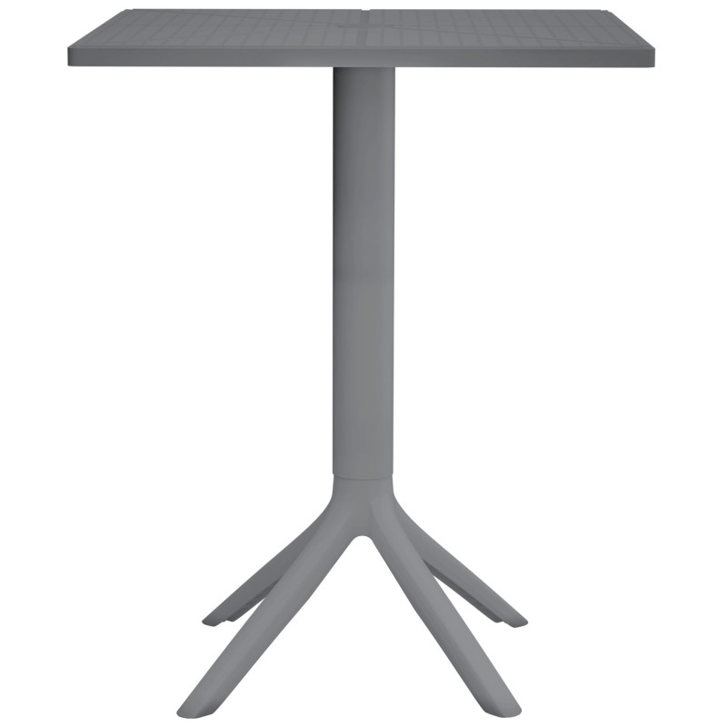Table de jardin bistrot moderne Carrée 2 personnes Polypropylène Métal Gris foncé Thermolaqué Lainy - 2