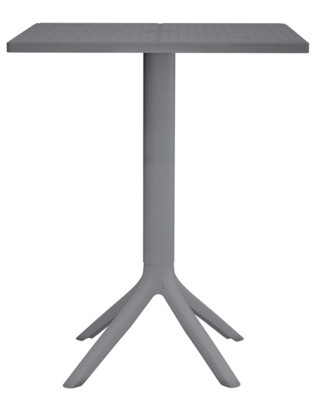 Table de jardin bistrot moderne Carrée 2 personnes Polypropylène Métal Gris foncé Thermolaqué Lainy - 2