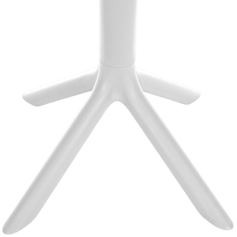 Table de jardin bistrot moderne Carrée 2 personnes Polypropylène Métal Blanc Thermolaqué Lainy 