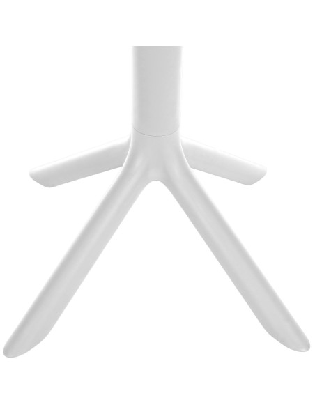 Table de jardin bistrot moderne Carrée 2 personnes Polypropylène Métal Blanc Thermolaqué Lainy 