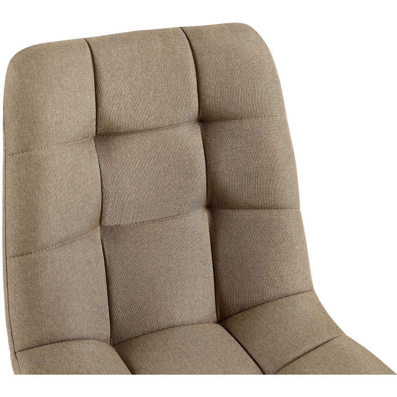 Chaise rétro chic Tissu Taupe Métal Noir Mat Karvi - 3