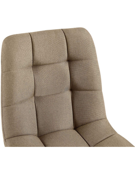 Chaise rétro chic Tissu Taupe Métal Noir Mat Karvi - 3