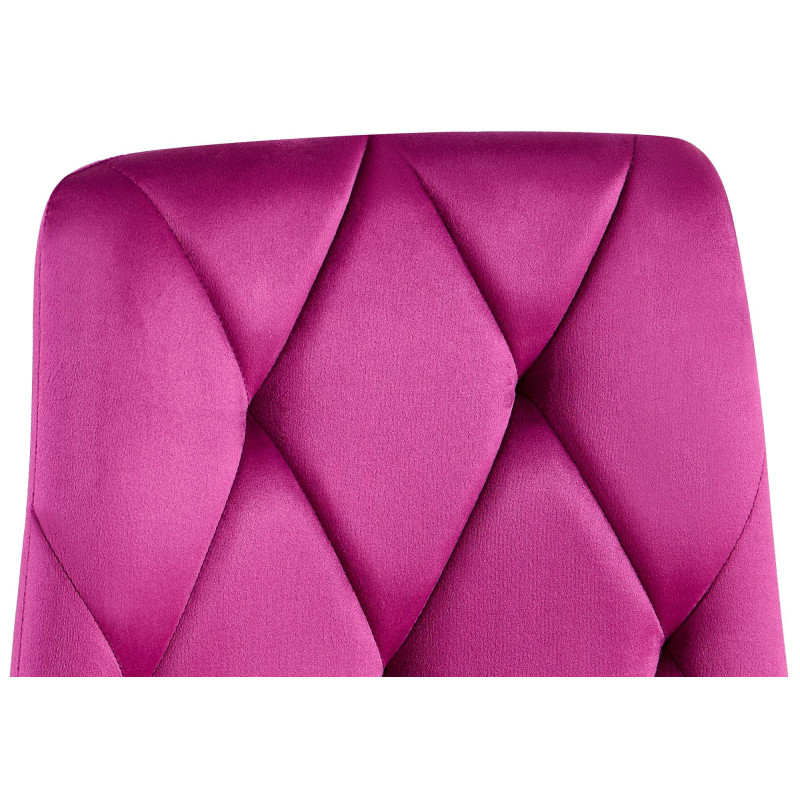 Chaise moderne chic matelassée Velours Violet Motif losanges Métal Noir Mat Jasen - 4