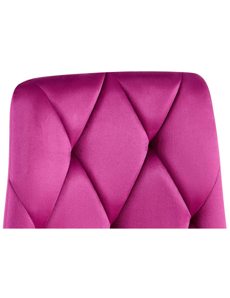 Chaise moderne chic matelassée Velours Violet Motif losanges Métal Noir Mat Jasen - 4