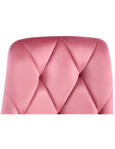 Chaise moderne chic matelassée Velours Rose Motif losanges Métal Noir Mat Jasen - 4