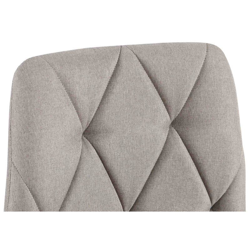 Chaise moderne chic matelassée Tissu Gris clair Motif losanges Métal Noir Mat Jasen - 4