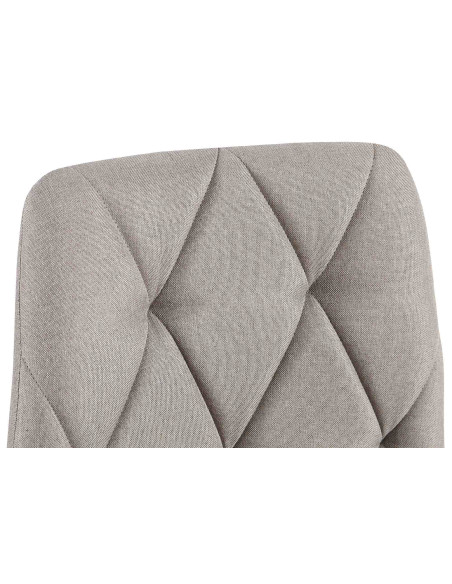 Chaise moderne chic matelassée Tissu Gris clair Motif losanges Métal Noir Mat Jasen - 4