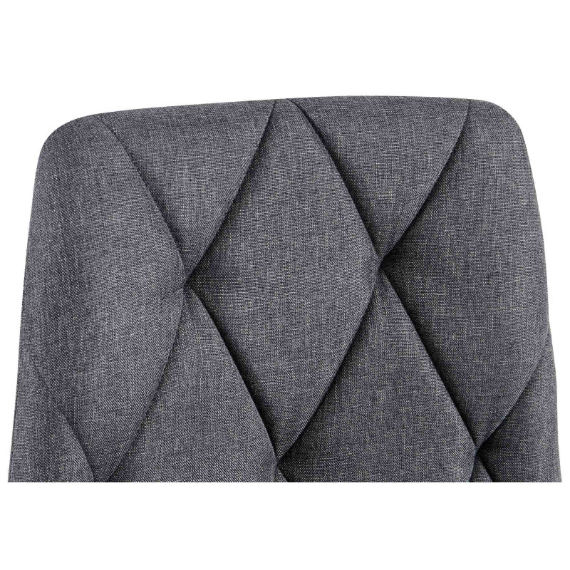 Chaise moderne chic matelassée Tissu Gris foncé Motif losanges Métal Noir Mat Jasen - 4