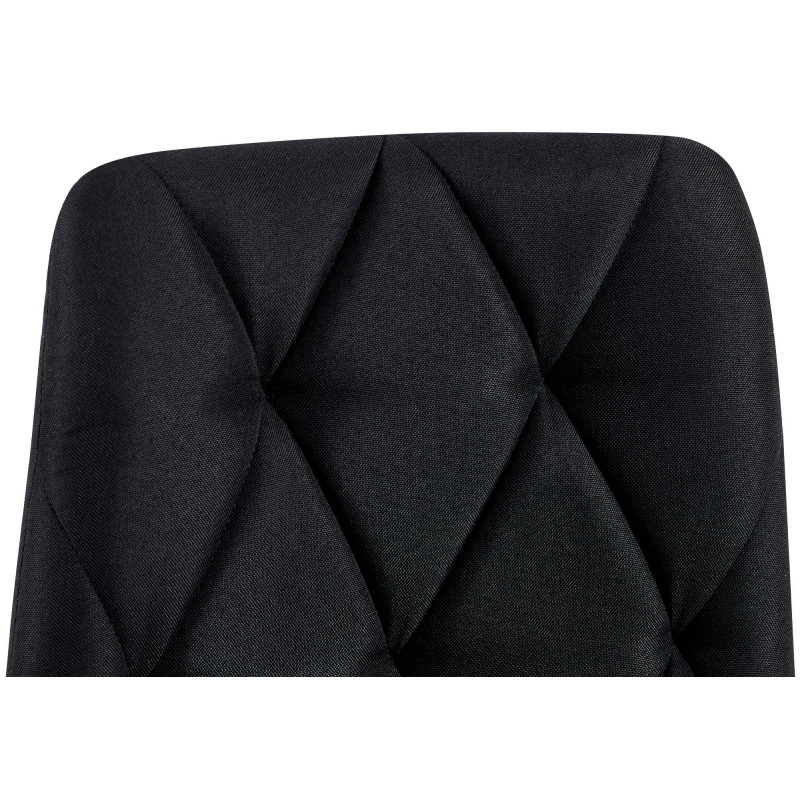 Chaise moderne chic matelassée Tissu Noir Motif losanges Métal Noir Mat Jasen - 4
