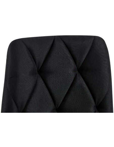 Chaise moderne chic matelassée Tissu Noir Motif losanges Métal Noir Mat Jasen - 4