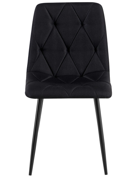 Chaise moderne chic matelassée Tissu Noir Motif losanges Métal Noir Mat Jasen - 2